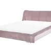 Clearance Beliani Vesisanky Sametti Vaaleanpunainen 160 X 200 Cm Nantes