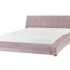 Sängyt<Beliani Vesisanky Sametti Vaaleanpunainen 160 X 200 Cm Lille