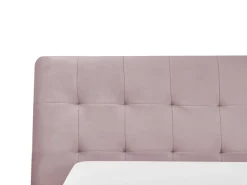 Sängyt<Beliani Vesisanky Sametti Vaaleanpunainen 160 X 200 Cm Lille