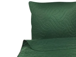 Discount Beliani Vihrea Kohokuvioitu Paivapeittosetti 140 X 210 Cm Babak