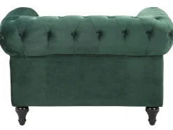 Discount Beliani Vihrea Samettiverhoiltu Sohvaryhma Chesterfield