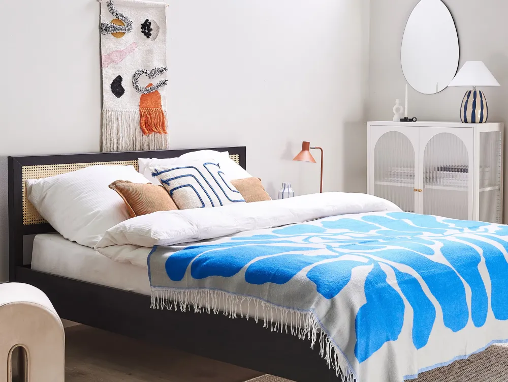 Sale Beliani Viltti Akryyli Valkoinen/Sininen 130 X 170 Cm Kihun