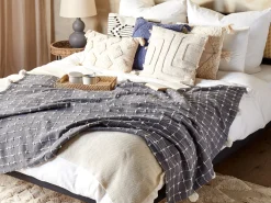 Cheap Beliani Viltti Puuvilla Harmaa 125 X 150 Cm Yasam