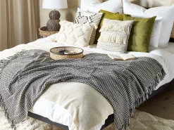 Best Sale Beliani Viltti Puuvilla Musta/Valkoinen 125 X 150 Cm Damek