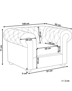 Nojatuolit<Beliani Violetti Kangasverhoiltu Nojatuoli Tilkkutakkikuviolla Chesterfield