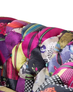 Nojatuolit<Beliani Violetti Kangasverhoiltu Nojatuoli Tilkkutakkikuviolla Chesterfield