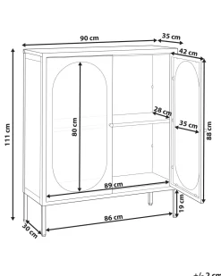 Flash Sale Beliani Vitriinikaappi Teras 2 Ovea 2 Hyllya Valkoinen Sarre