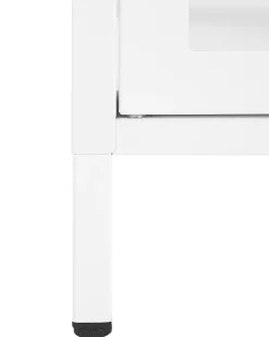 Säilytys<Beliani Vitriinikaappi Teras 3 Ovea 2 Hyllya Valkoinen Newport