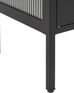 Säilytys<Beliani Vitriinikaappi Teras 2 Ovea 2 Hyllya Musta Sarre