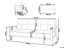 Best Sale Beliani Vuodesohva Kankainen Harmaa Tjorn