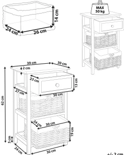 Best Sale Beliani Yopoyta 2 Koria Laatikko Valkoinen/Beige Flowella