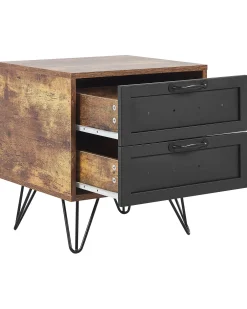 Pöydät<Beliani Yopoyta 2 Laatikkoa Tumma Puu/Musta Arkan