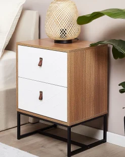 Cheap Beliani Yopoyta 2 Laatikkoa Vaalea Puu/Valkoinen Nueva