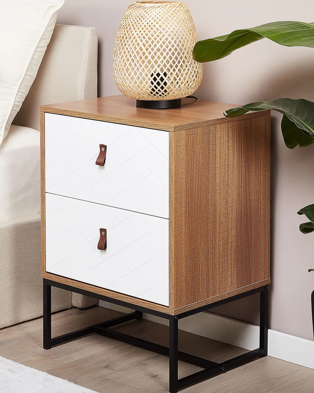 Cheap Beliani Yopoyta 2 Laatikkoa Vaalea Puu/Valkoinen Nueva