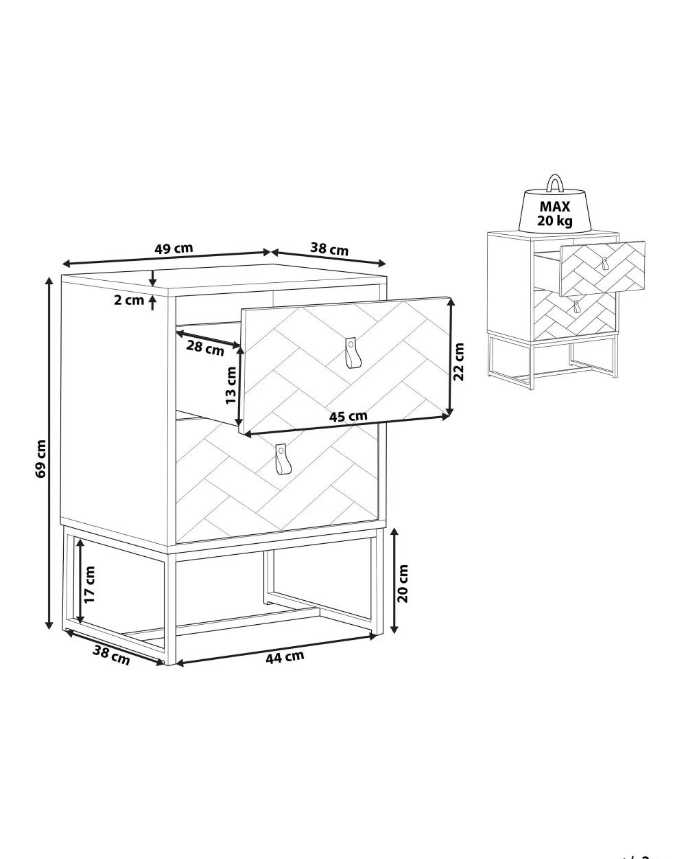Cheap Beliani Yopoyta 2 Laatikkoa Vaalea Puu/Valkoinen Nueva