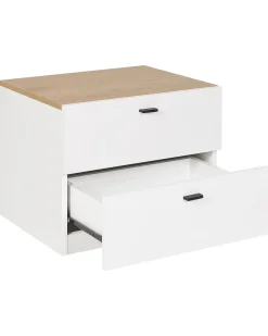 Discount Beliani Yopoyta 2 Laatikkoa Vaalea Puu/Valkoinen Edison