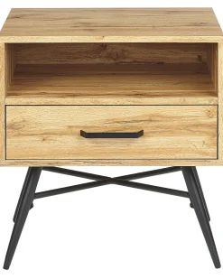 Outlet Beliani Yopoyta Hylly Laatikko Vaalea Puu Lubock