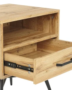 Outlet Beliani Yopoyta Hylly Laatikko Vaalea Puu Lubock