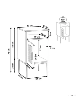 Hot Beliani Yopoyta Kaappi Hylly Vaalea Puu Pasco