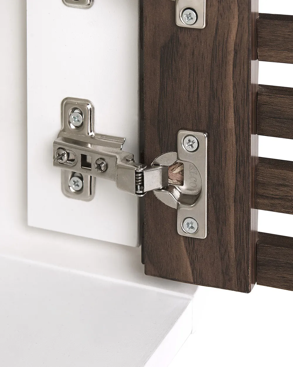 Hot Beliani Yopoyta Kaappi Hylly Valkoinen/Tumma Puu Rifle