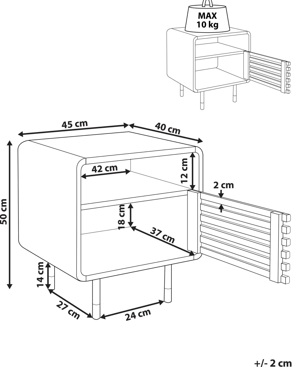 Hot Beliani Yopoyta Kaappi Hylly Valkoinen/Tumma Puu Rifle