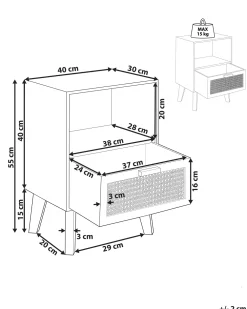 Säilytys<Beliani Yopoyta Keisaripuu Laatikko Hylly Vaalea Puu Seney