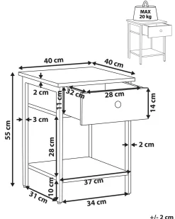 Cheap Beliani Yopoyta Laatikko Hylly Tumma Puu/Musta Vester