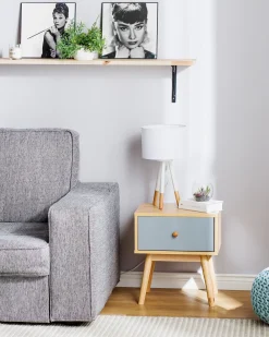 Outlet Beliani Yopoyta Laatikko Vaalea Puu/Harmaa Arvada