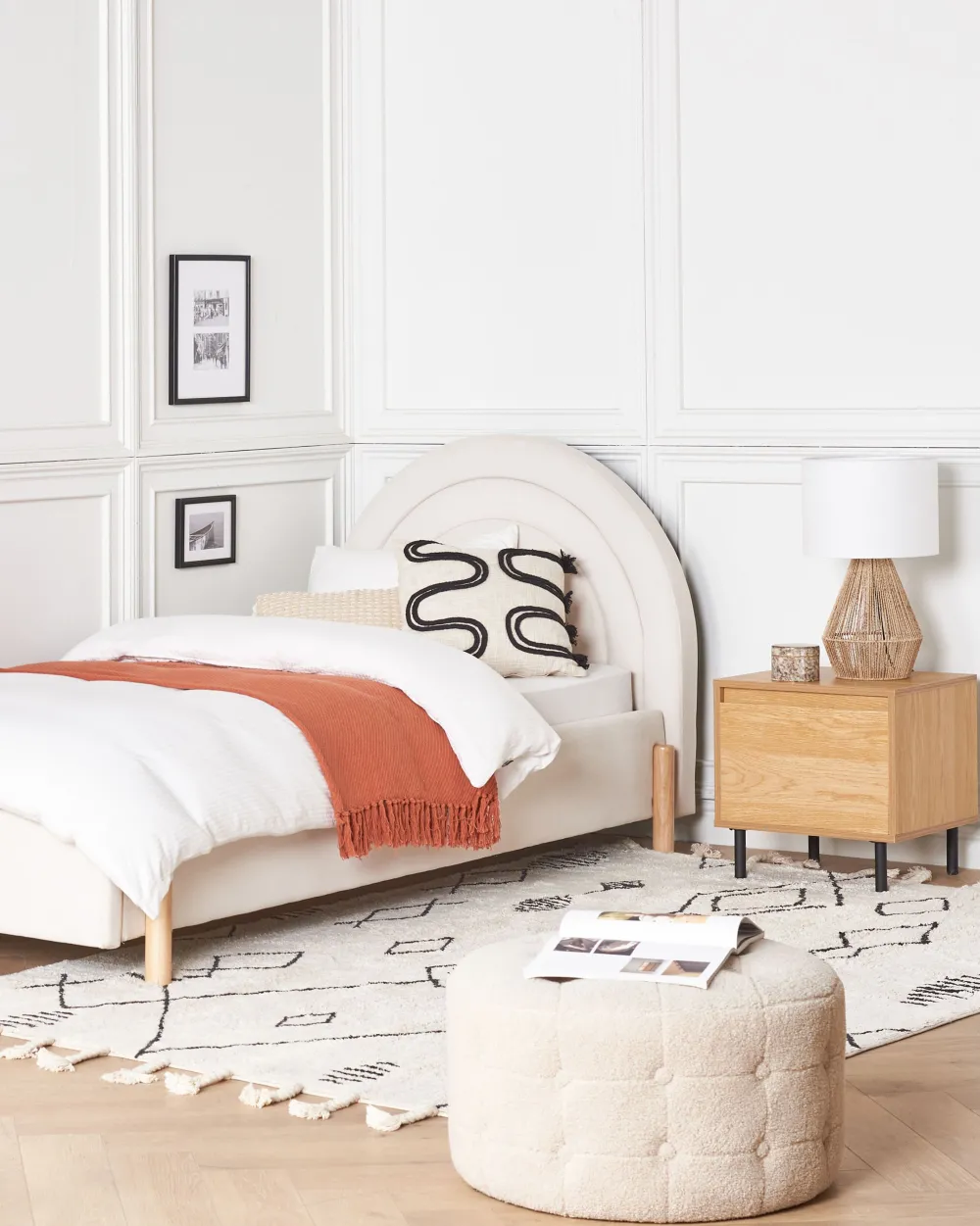 Hot Beliani Yopoyta Laatikko Vaalea Puu/Musta Nikea