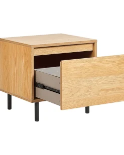 Hot Beliani Yopoyta Laatikko Vaalea Puu/Musta Nikea