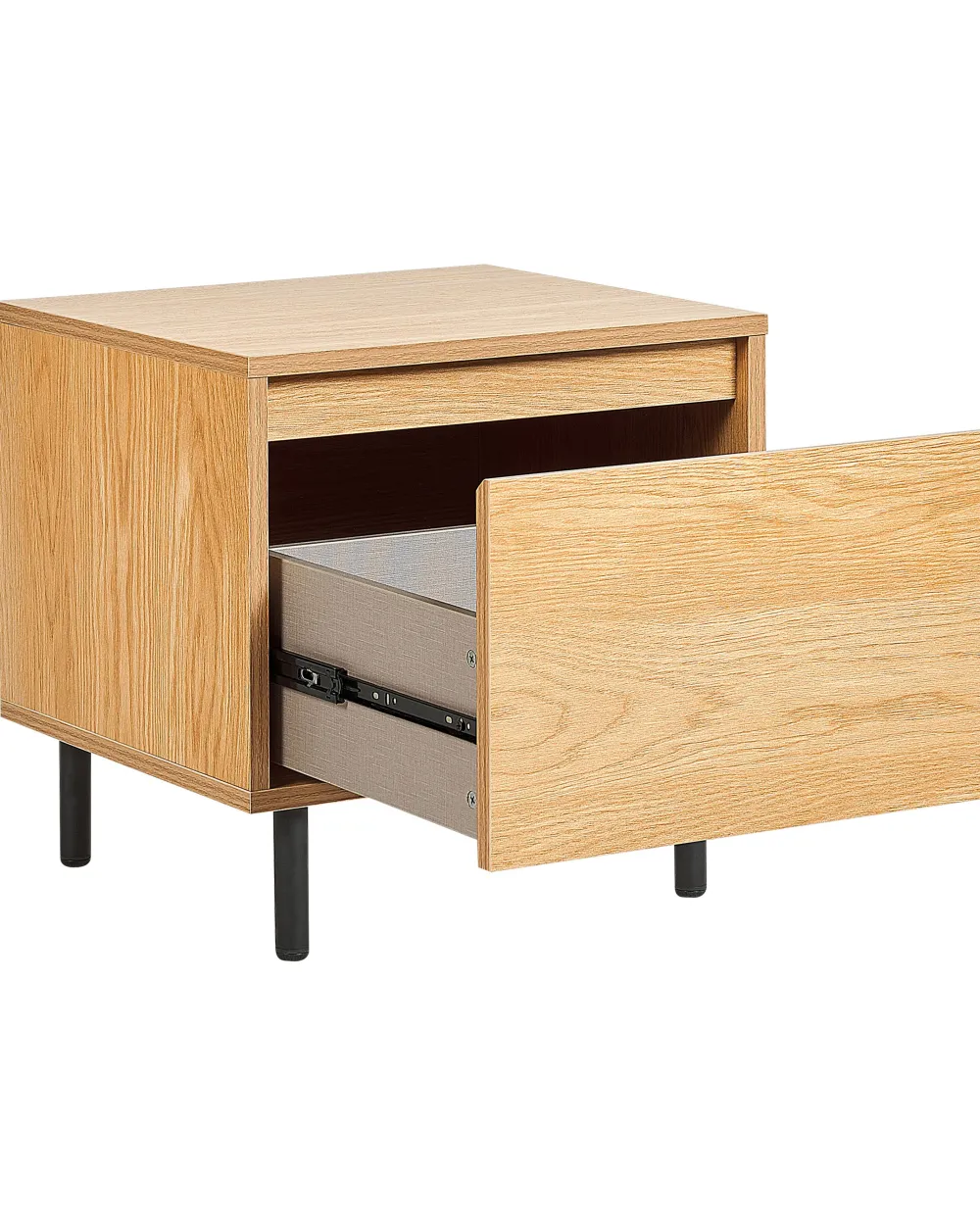 Hot Beliani Yopoyta Laatikko Vaalea Puu/Musta Nikea