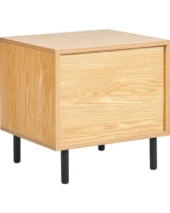 Hot Beliani Yopoyta Laatikko Vaalea Puu/Musta Nikea