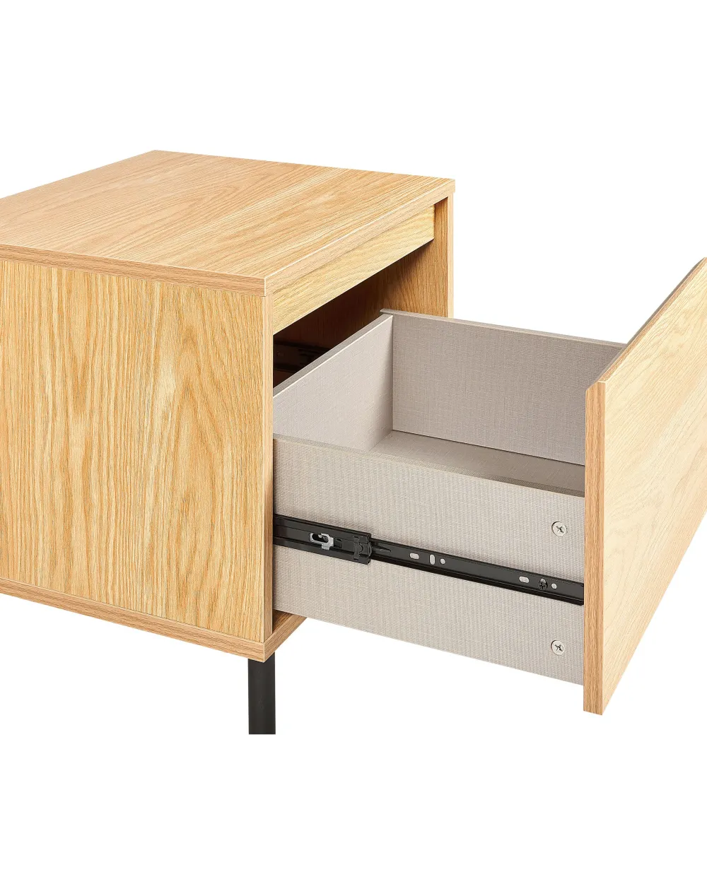 Hot Beliani Yopoyta Laatikko Vaalea Puu/Musta Nikea