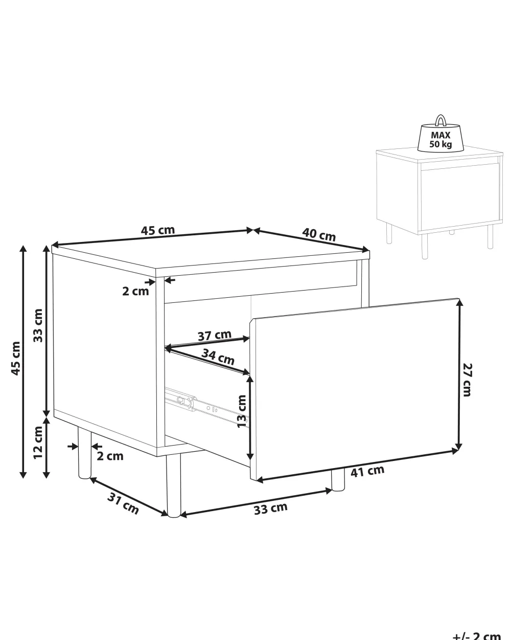 Hot Beliani Yopoyta Laatikko Vaalea Puu/Musta Nikea