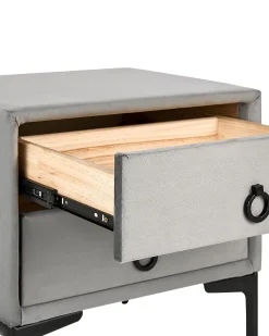 Shop Beliani Yopoyta Sametti 2 Laatikkoa Vaaleanharmaa Sezanne