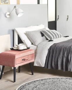 Säilytys<Beliani Yopoyta Vakosametti Laatikko Vaaleanpunainen Eurostar